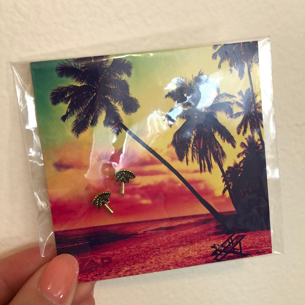 Palm Tree Stud Earrings